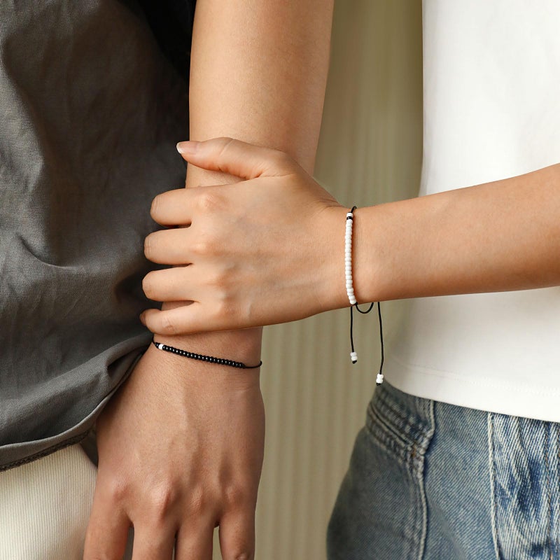 UNGENT THEM Valentines Day Gifts for Him Her Boyfriend Girlfriend Birthday Matching Couples Bracelets Pinky Promise Long Distance Relationship His Hers Christmas Cute I Love You Gifts Bf Gf Men - Image 2